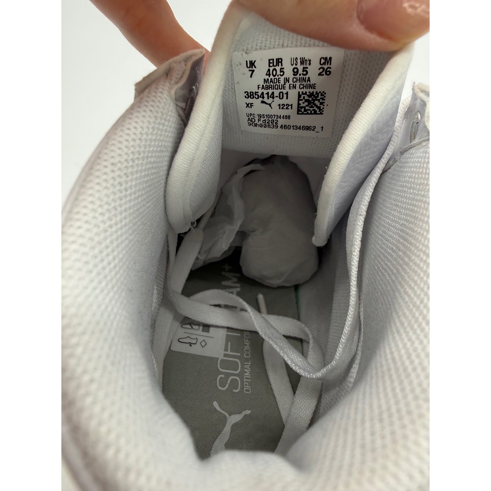 Puma Mayze Mid Sneakers Womens 9.5 White Excellent Iridescent Platform 385414-01 - Picture 6 of 8